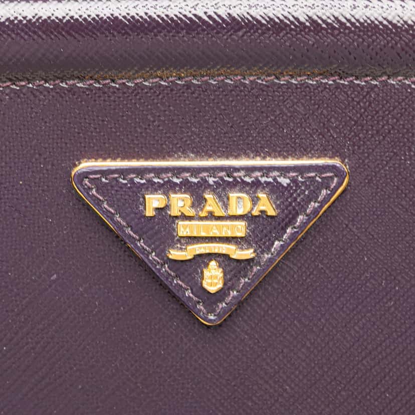 Prada Saffiano Vernice Parabole Tote Purple Leather Good condition - Box View