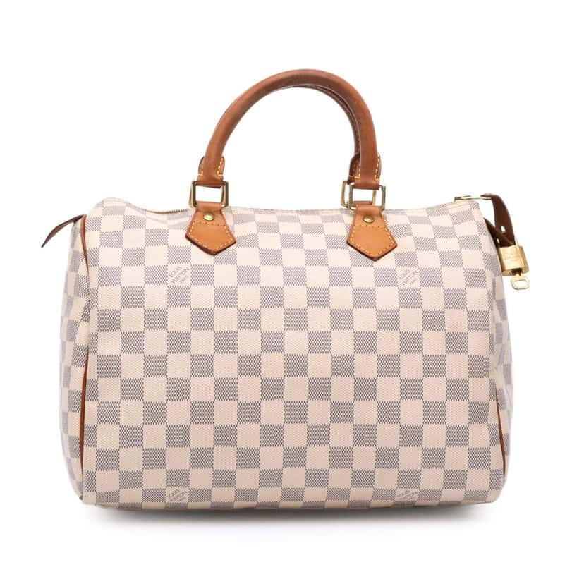 Louis Vuitton Damier Azur Speedy 30 White Canvas Good condition - Front View