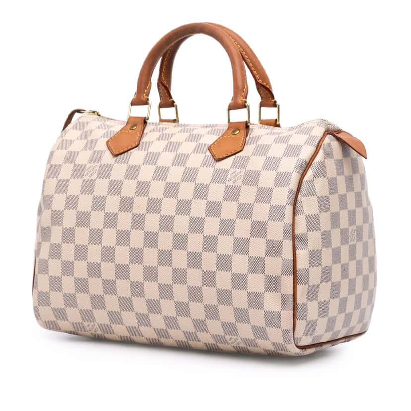 Louis Vuitton Damier Azur Speedy 30 White Canvas Good condition - Back View