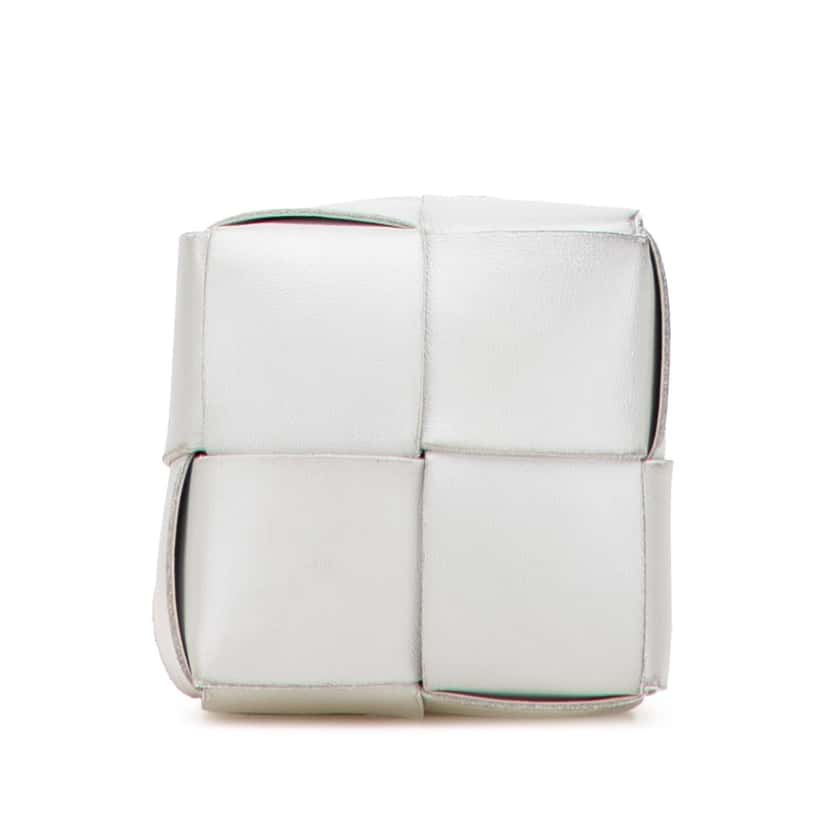 Bottega Veneta Mini Nappa Intrecciato Cassette Bucket White Leather Good condition - Inside View