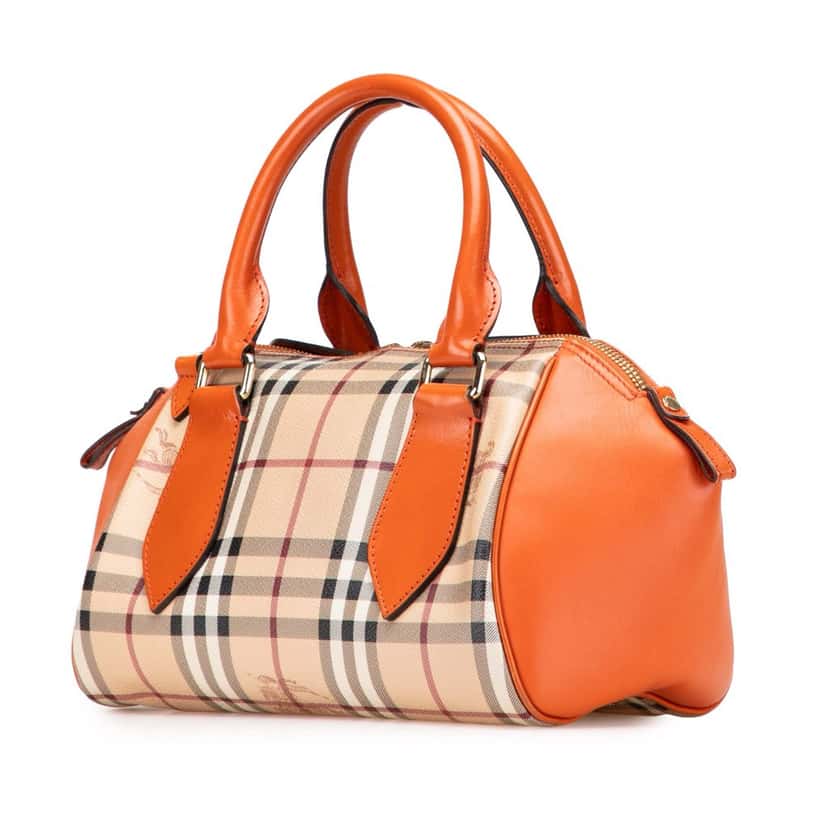 Burberry Small Haymarket Check Coated Canvas Blaze Satchel Brown Canvas Good condition - Back View