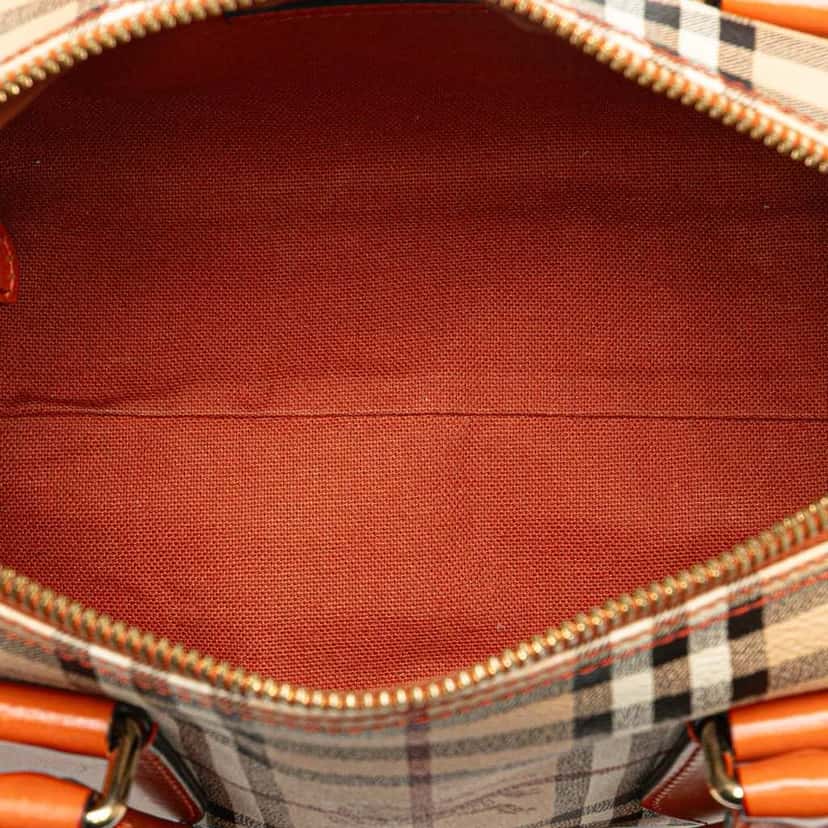 Burberry Small Haymarket Check Coated Canvas Blaze Satchel Brown Canvas Good condition - Model View