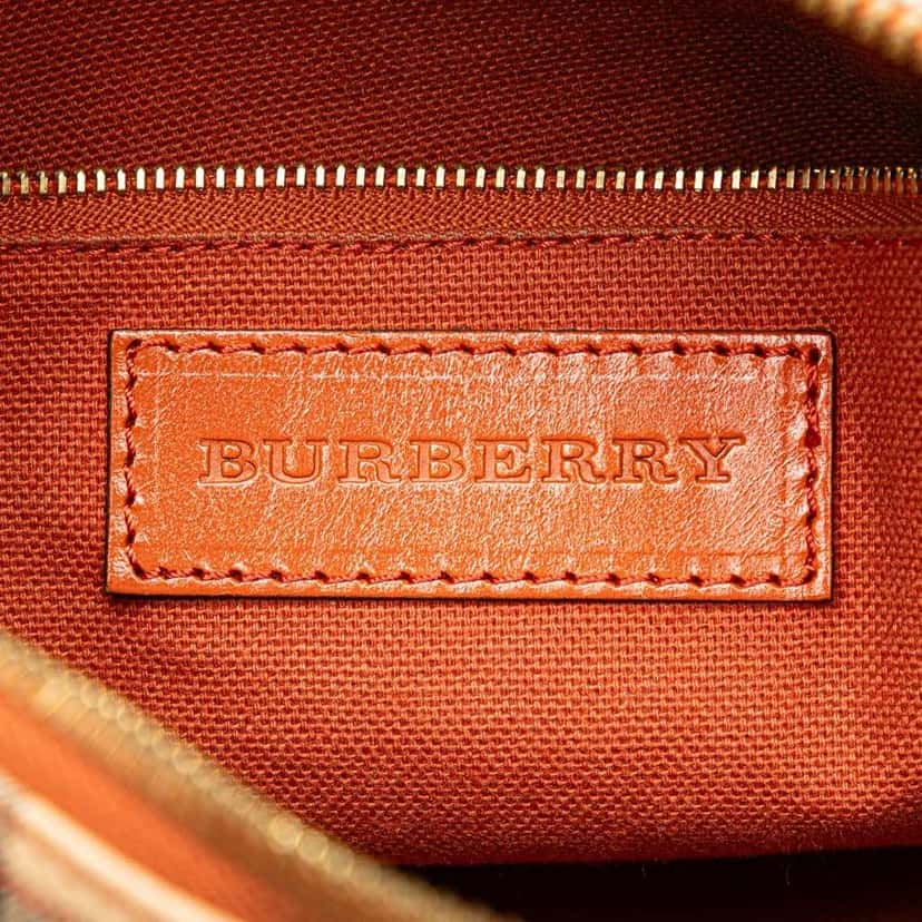 Burberry Small Haymarket Check Coated Canvas Blaze Satchel Brown Canvas Good condition - Box View