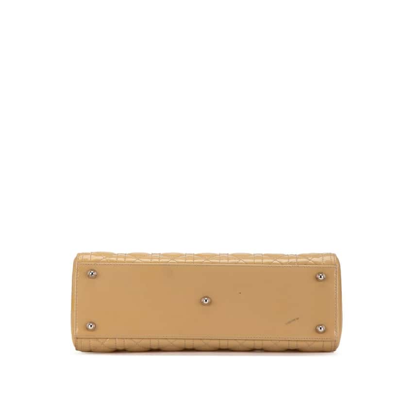 Dior Large Patent Cannage Lady Dior Brown Leather Good condition - Inside View