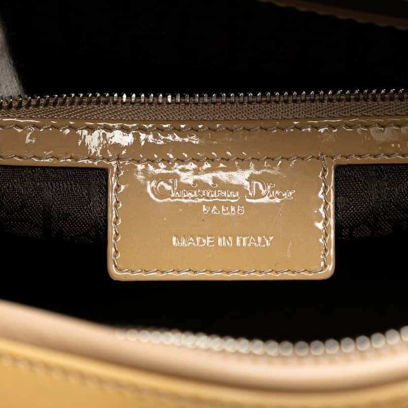 Dior Large Patent Cannage Lady Dior Brown Leather Good condition - Box View