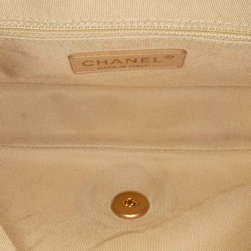 Chanel CC Chevron Jersey Flap Blue Cotton Good condition - Box View