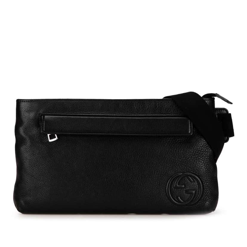 Gucci Leather Soho Zip Belt Bag Black Leather Good condition - Front View