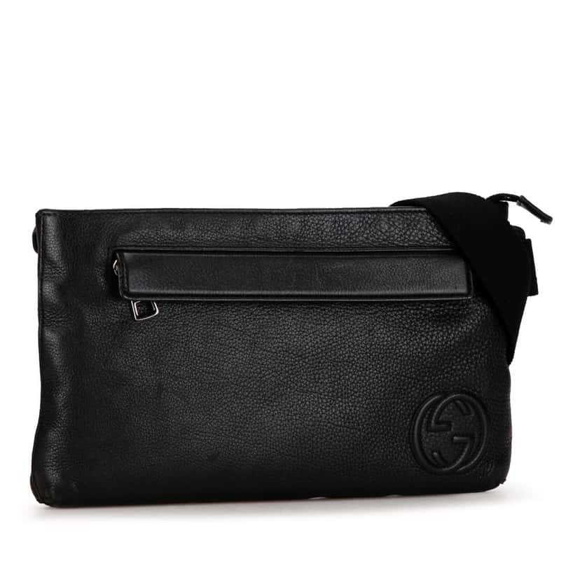 Gucci Leather Soho Zip Belt Bag Black Leather Good condition - Back View