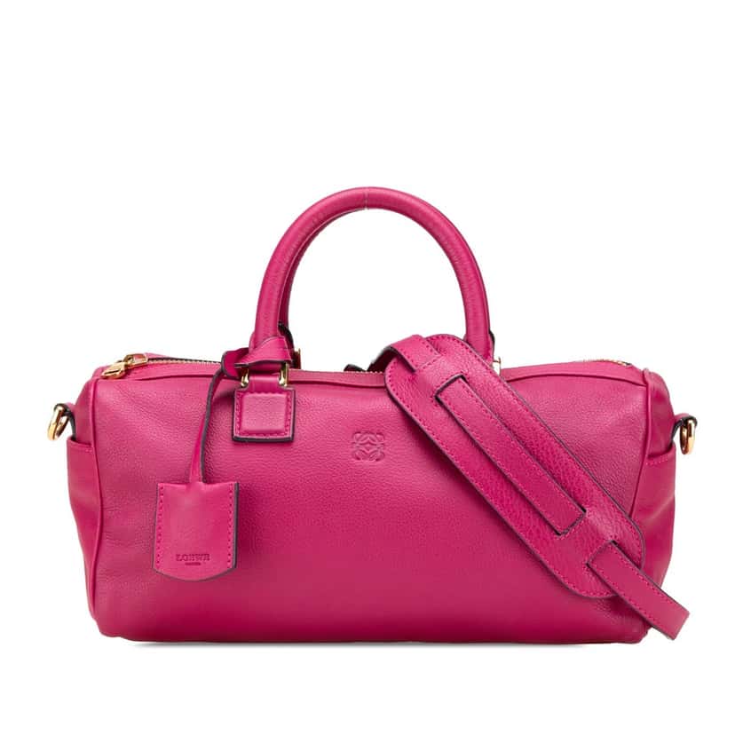 Loewe Anagram Leather Satchel Pink Leather Good condition - Front View