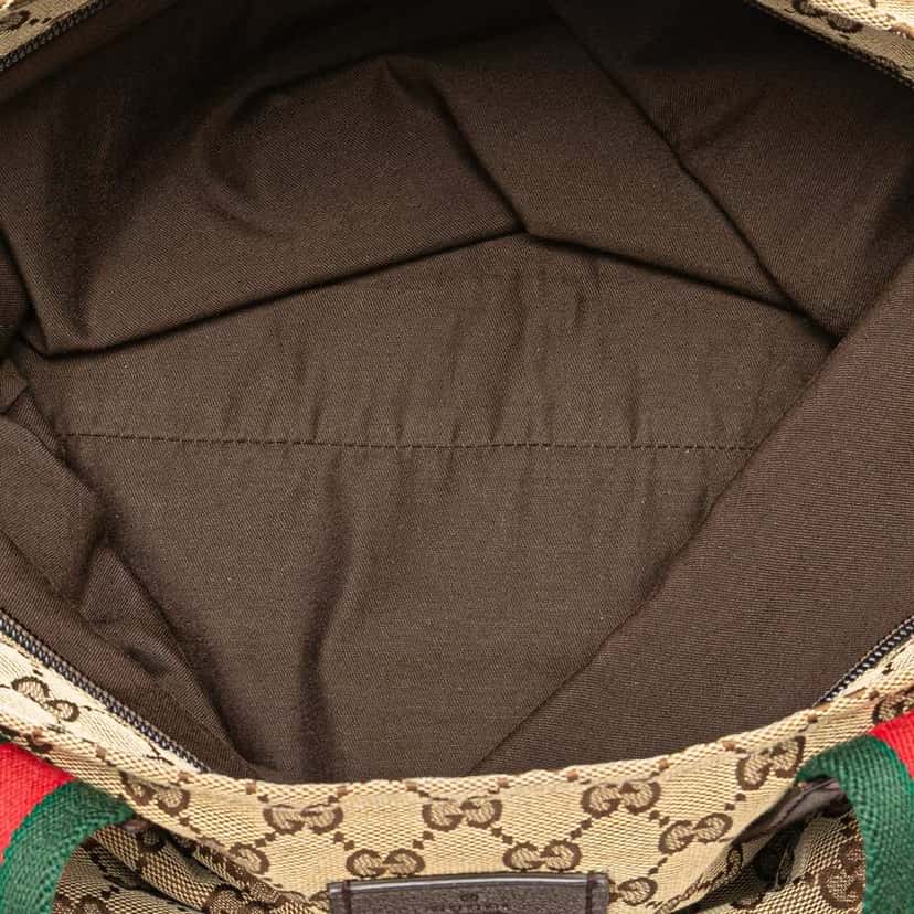 Gucci GG Canvas Web Tote Brown Canvas Good condition - Model View