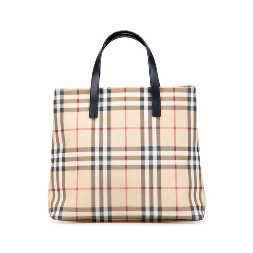 Burberry House Check Canvas Tote Brown Canvas Good condition - Front View