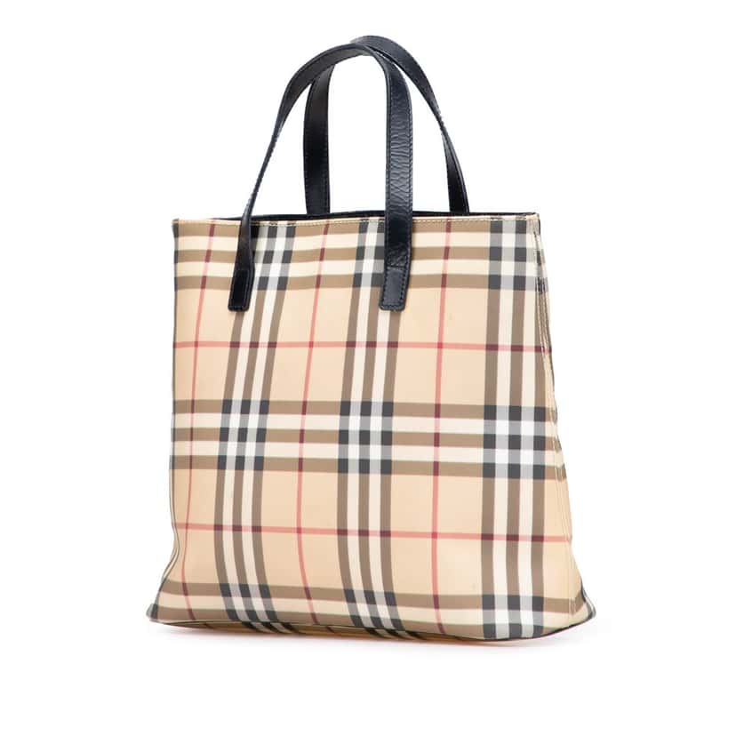 Burberry House Check Canvas Tote Brown Canvas Good condition - Back View