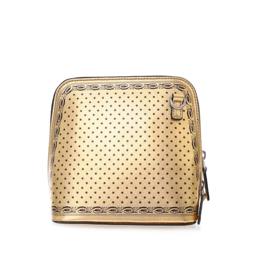 Gucci Mini Calfskin Guccy Sega Crossbody Gold Leather Good condition - Back View