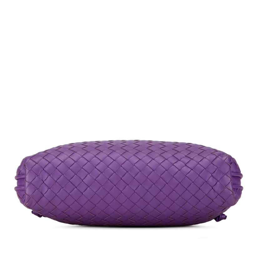 Bottega Veneta Medium Nappa Intrecciato Nodini Crossbody Purple Leather Good condition - Model View