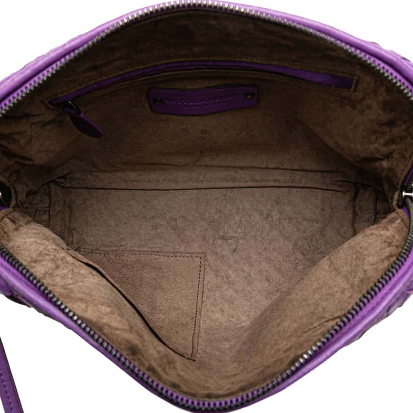 Bottega Veneta Medium Nappa Intrecciato Nodini Crossbody Purple Leather Good condition - Box View
