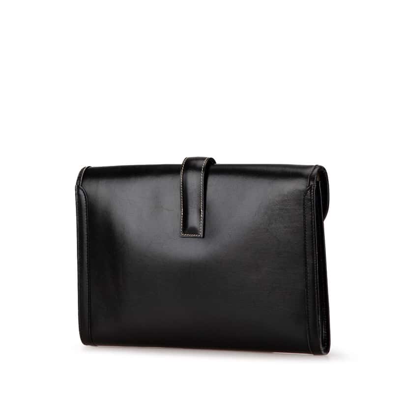 Hermès Box Calf Jige 29 Black Leather Fair condition - Back View