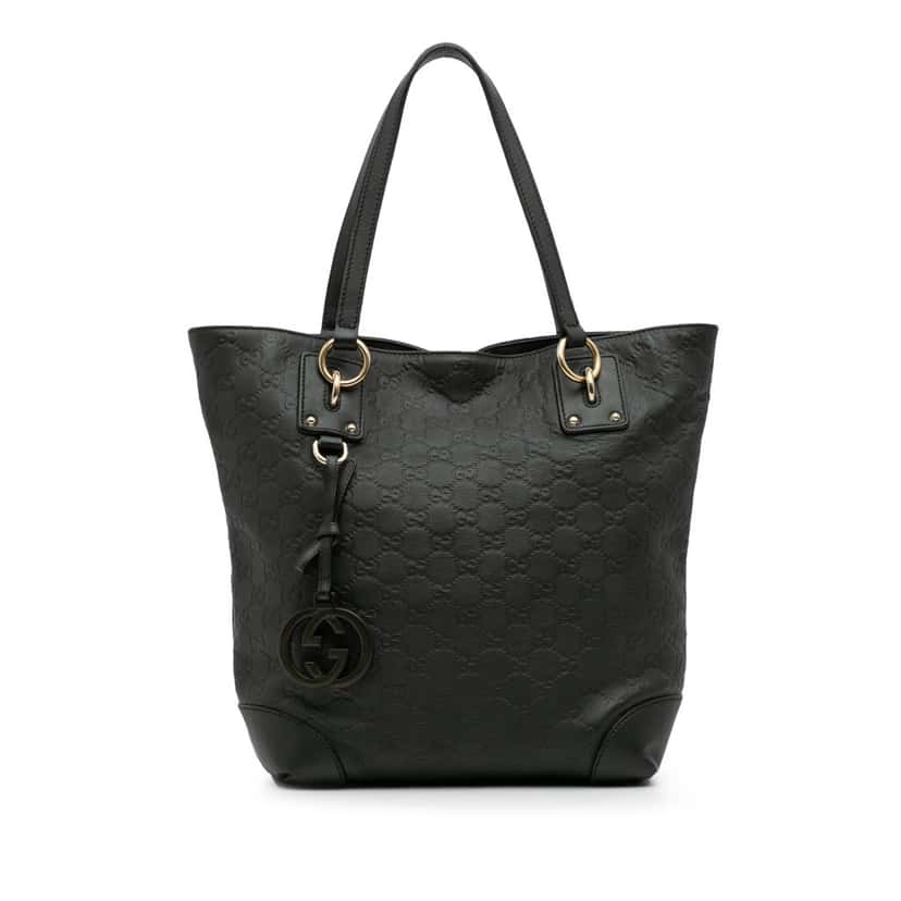 Gucci Medium Guccissima Charm Tote Green Leather Good condition - Front View