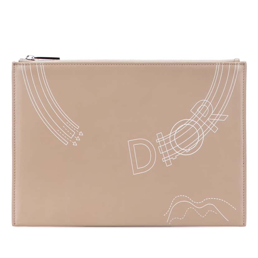 Dior Leather Homme Clutch Brown Leather Good condition - Front View