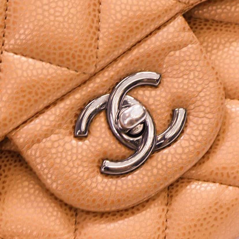Chanel Jumbo Classic Iridescent Caviar Double Flap Brown Leather Good condition - Box View