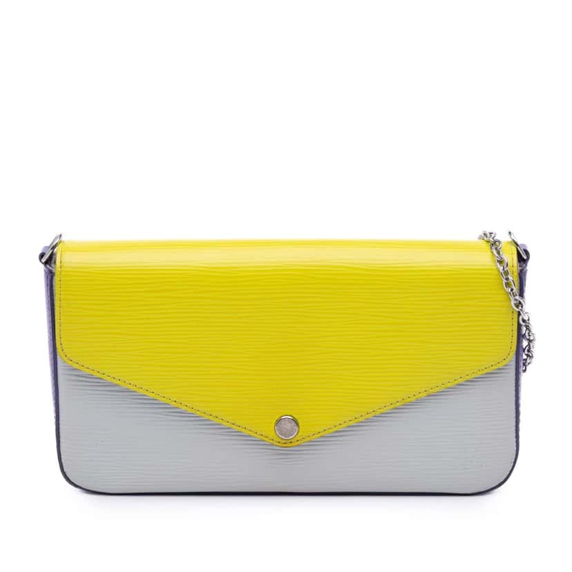 Louis Vuitton Epi Tricolor Pochette Felicie Yellow Leather Very good condition - Front View
