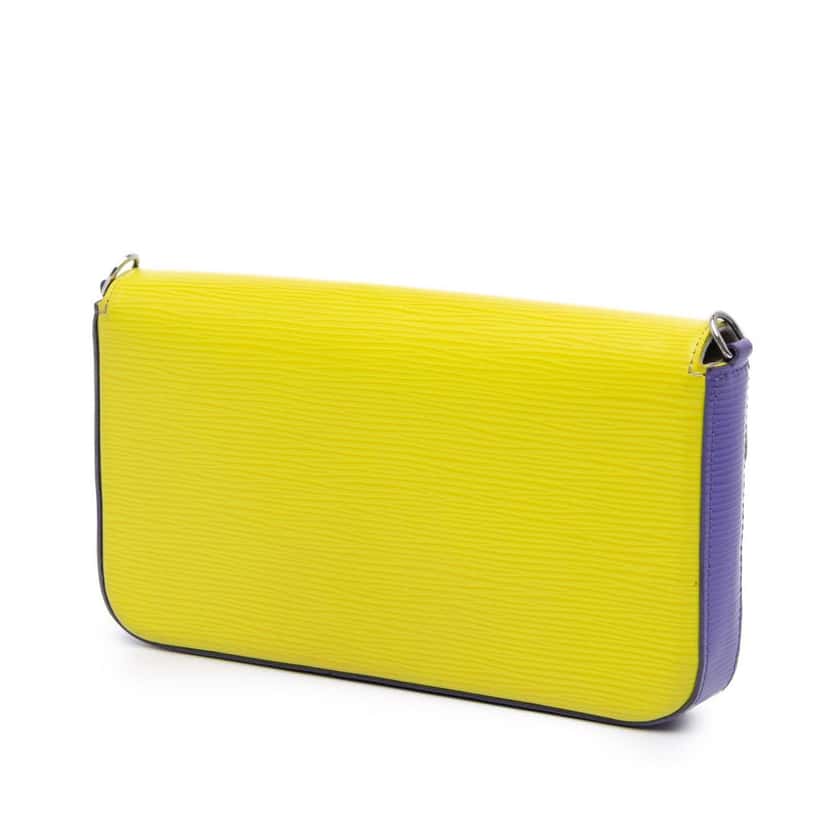 Louis Vuitton Epi Tricolor Pochette Felicie Yellow Leather Very good condition - Back View