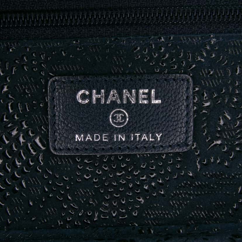 Chanel Lace Overlay Goatskin Wallet On Chain Blue Leather Good condition - Box View