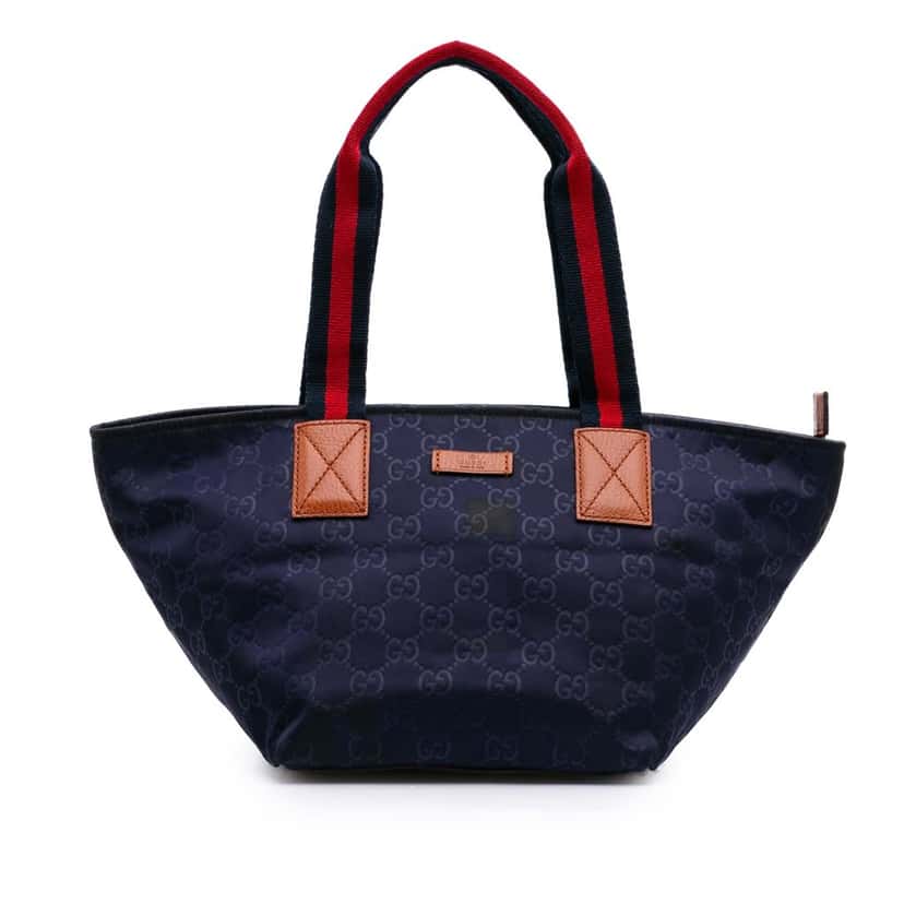 Gucci GG Nylon Web Tote Blue Good condition - Front View