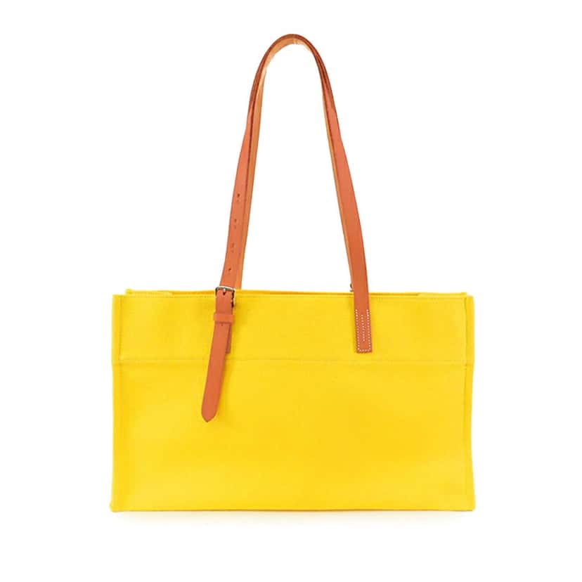 Hermès Toile Etriviere Elan Yellow Canvas Good condition - Front View