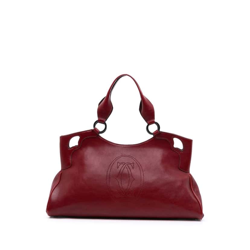 Cartier Medium Leather Marcello de Cartier Satchel Red Leather Good condition - Front View