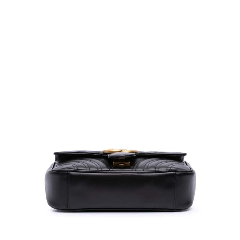 Gucci Mini GG Marmont Matelasse Leather Flap Crossbody Black Leather Good condition - Inside View