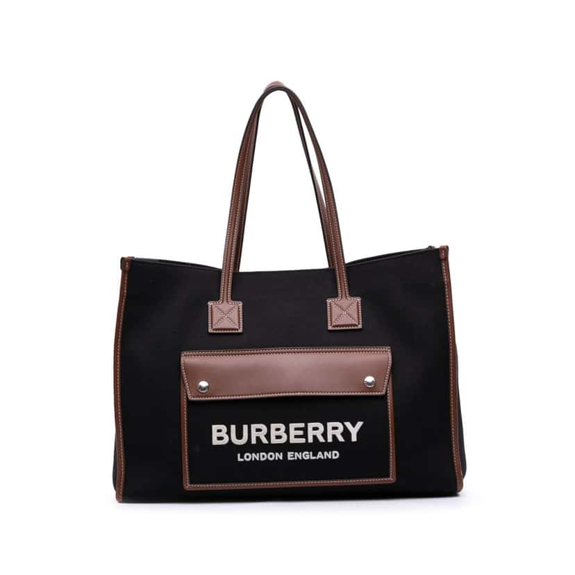 Burberry Medium Canvas Freya Tote Black Canvas Good condition - Front View