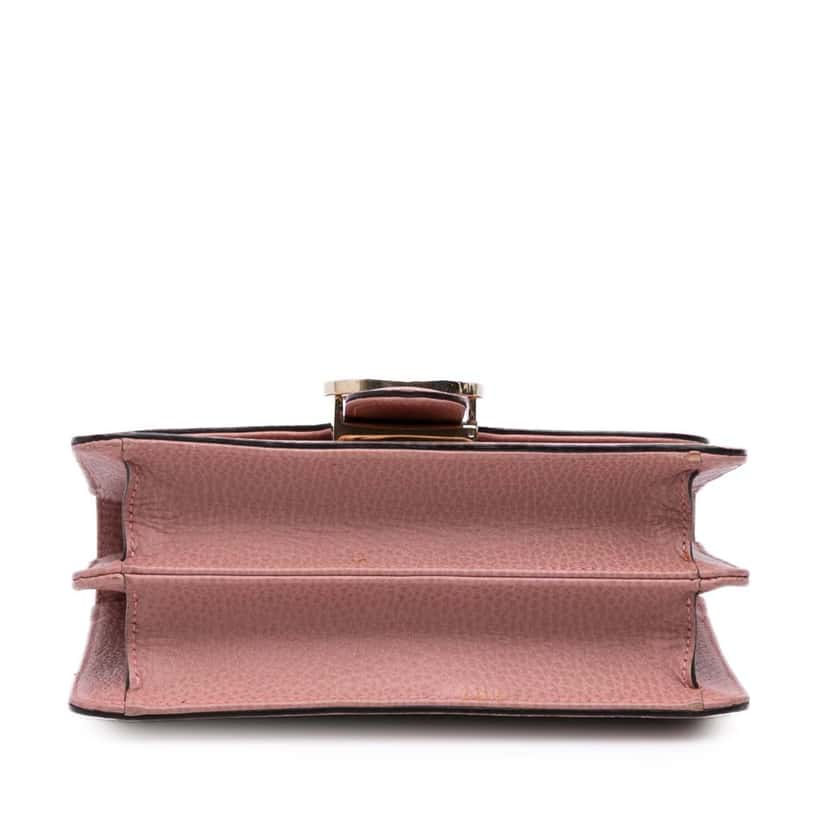 Gucci Small Dollar Calfskin Interlocking G Crossbody Pink Leather Good condition - Inside View