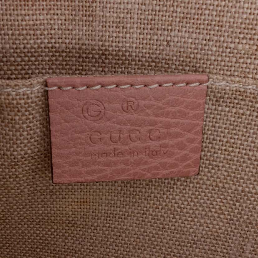 Gucci Small Dollar Calfskin Interlocking G Crossbody Pink Leather Good condition - Box View