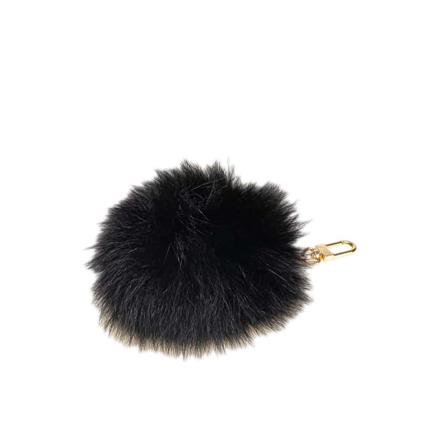 Louis Vuitton Fox Fur Fuzzy Bubble Bag Charm Black Good condition - Front View