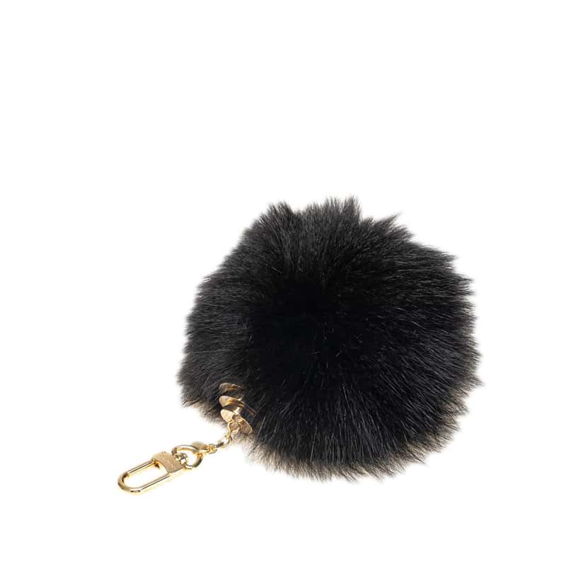 Louis Vuitton Fox Fur Fuzzy Bubble Bag Charm Black Good condition - Back View
