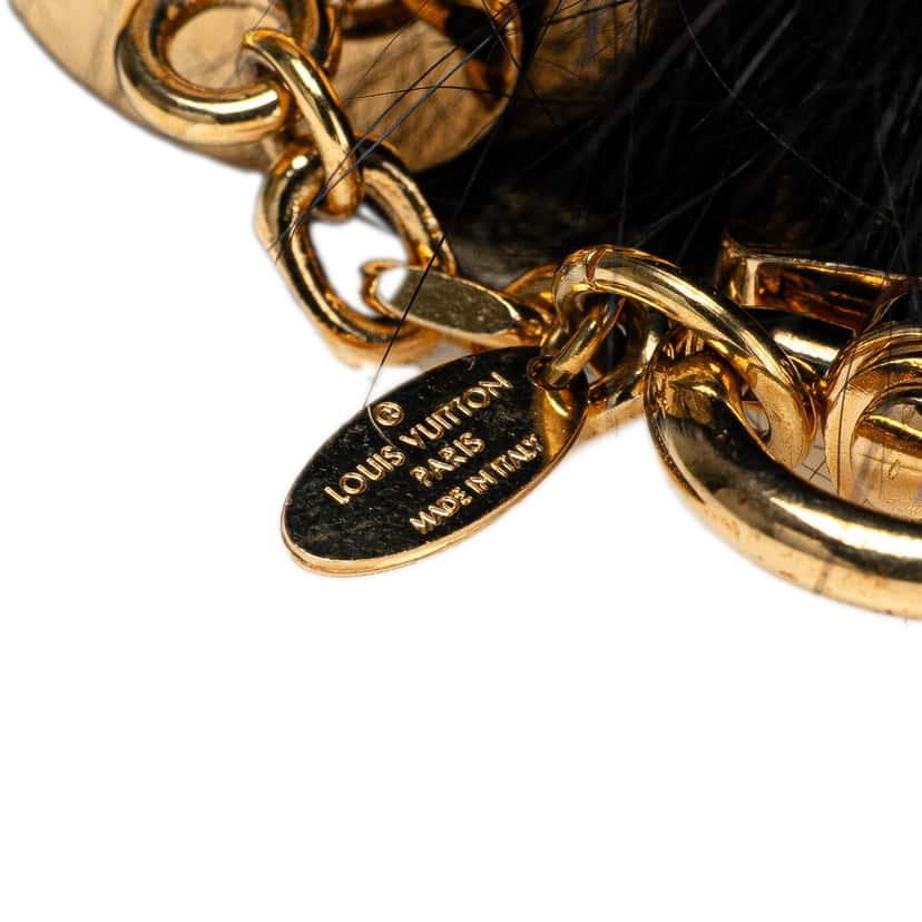 Louis Vuitton Fox Fur Fuzzy Bubble Bag Charm Black Good condition - Inside View