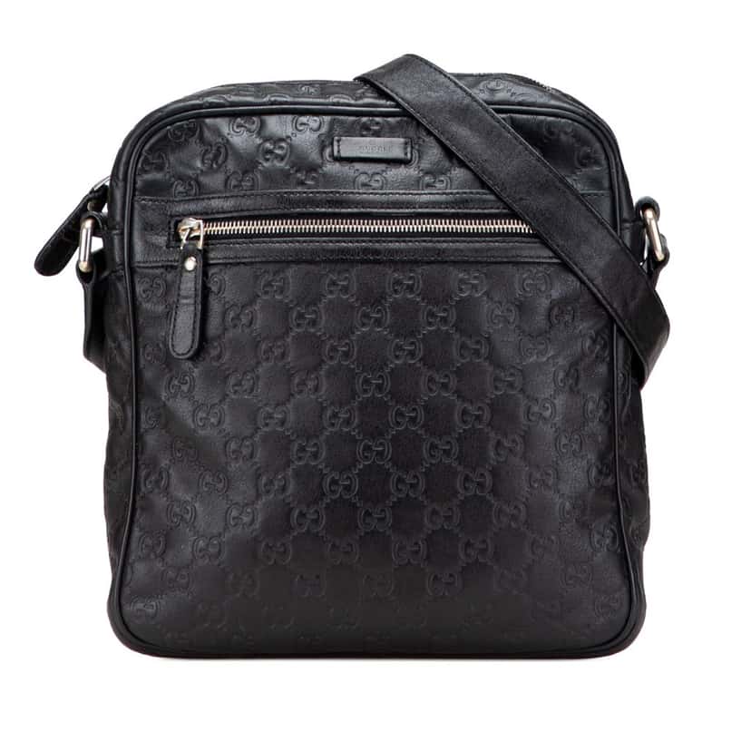 Gucci Guccissima Crossbody Black Leather Good condition - Front View