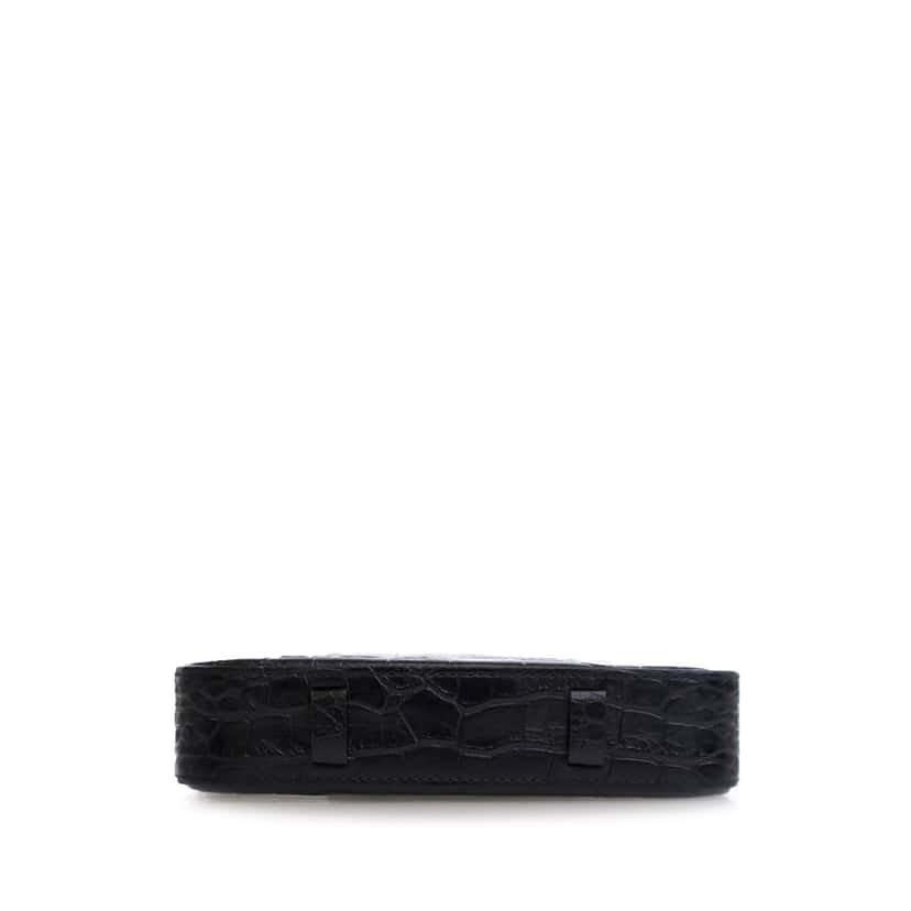 Celine Croc Embossed Leather Horizontal Phone Pouch Crossbody Black Leather Good condition - Inside View