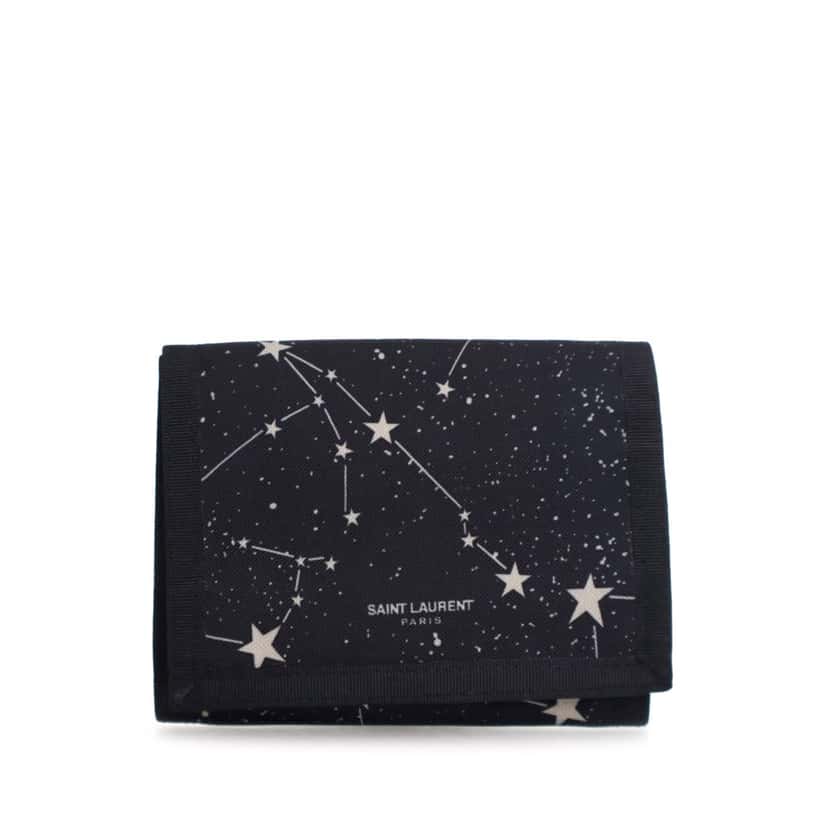 Saint Laurent Tiny Nylon Constellation Print Wallet Black Good condition - Front View