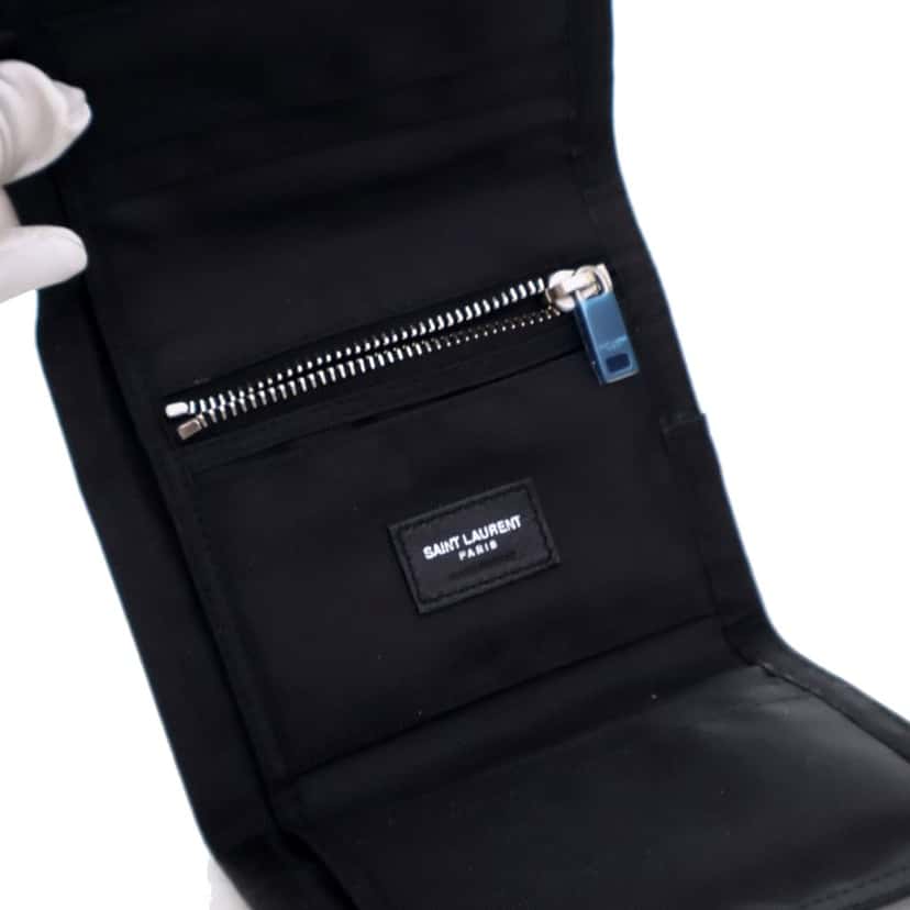 Saint Laurent Tiny Nylon Constellation Print Wallet Black Good condition - Model View