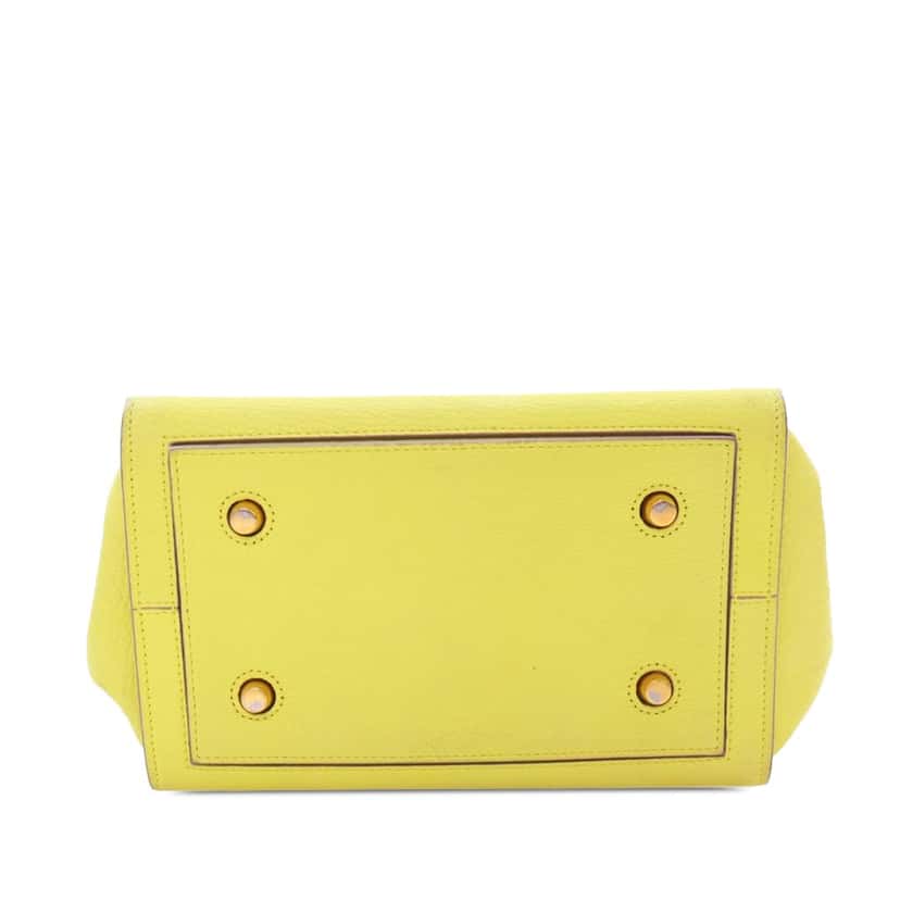 Celine Mini Grained Calfskin Tie Knot Tote Yellow Leather Good condition - Box View