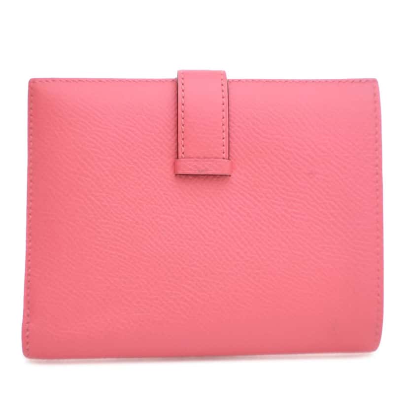 Hermès Epsom Bearn Compact Wallet Pink Leather Good condition - Inside View