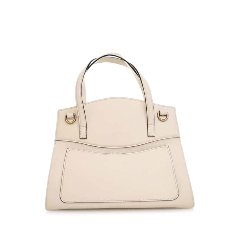 Gucci Medium Web Linea Butterfly Totem Satchel White Leather Good condition - Back View