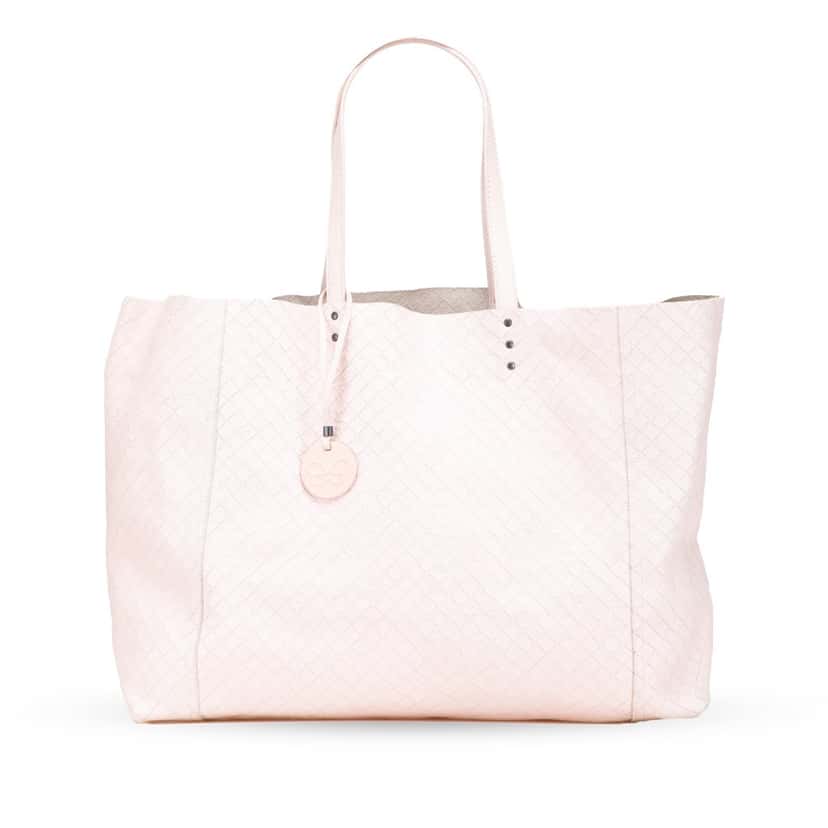 Bottega Veneta Leather Intrecciomirage Butterfly Tote Pink Leather Good condition - Front View