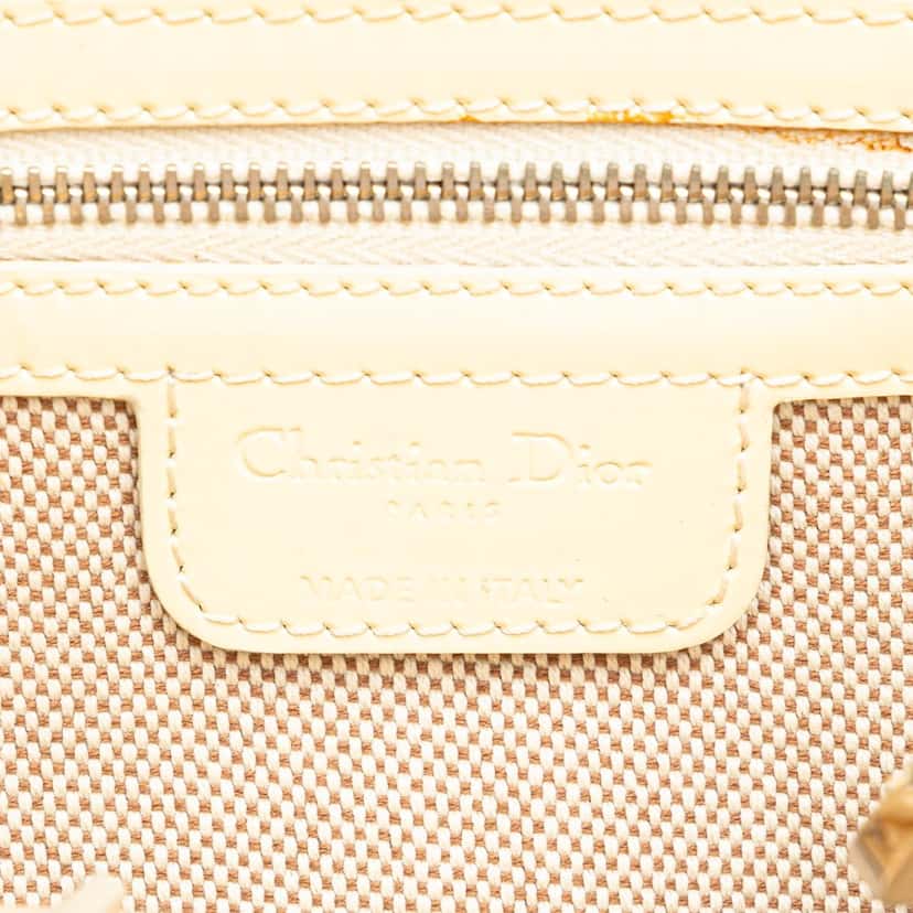 Dior Oblique Patent Boston Bag White Leather Good condition - Box View