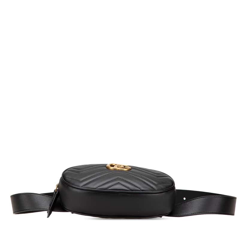 Gucci GG Marmont Matelasse Leather Belt Bag Black Leather Good condition - Inside View