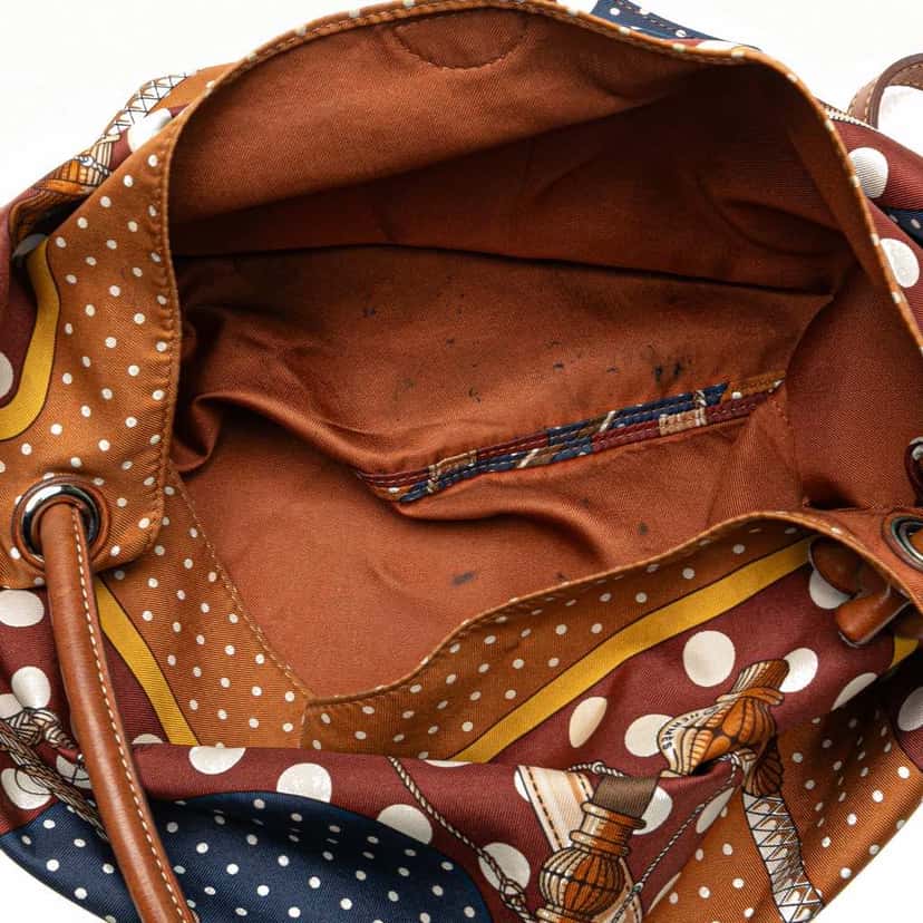 Hermès Clic Clac a Pois Silky City PM Brown Silk Good condition - Model View