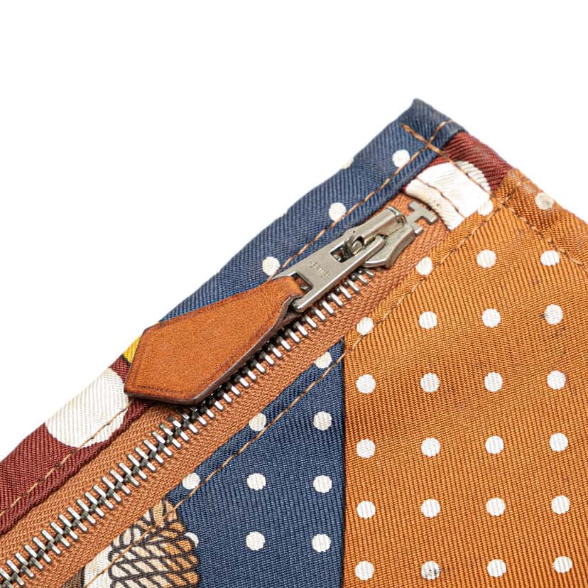 Hermès Clic Clac a Pois Silky City PM Brown Silk Good condition - Box View