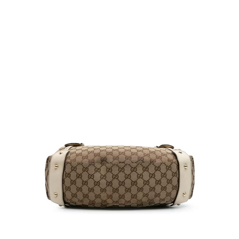 Gucci Small GG Canvas Horsebit Pelham Shoulder Bag Brown Canvas Good condition - Inside View