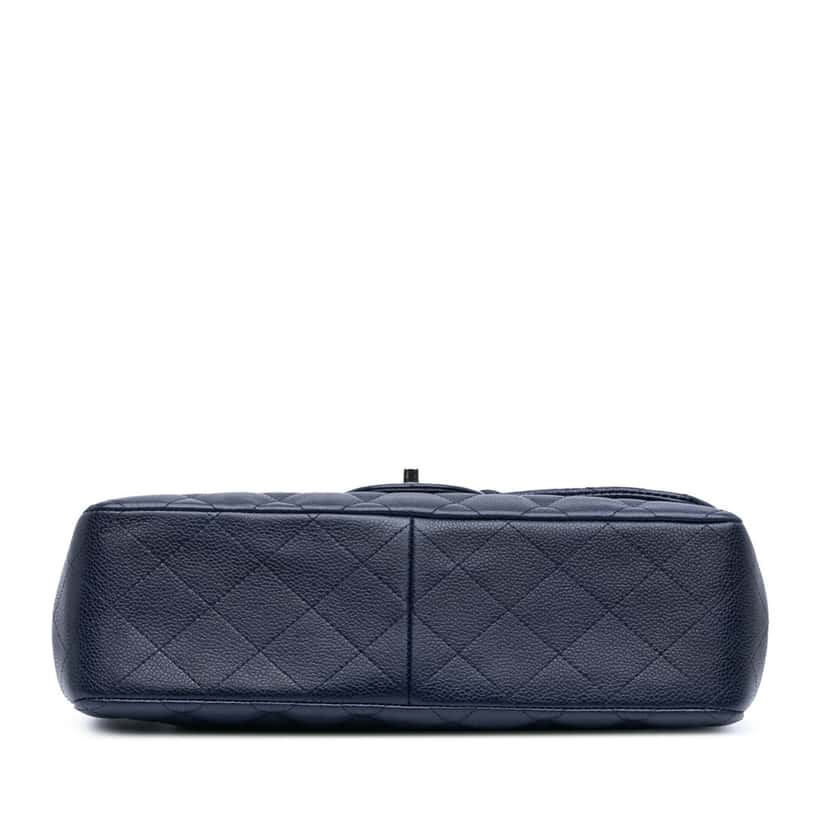 Chanel Jumbo Classic Caviar Double Flap Blue Leather Good condition - Inside View